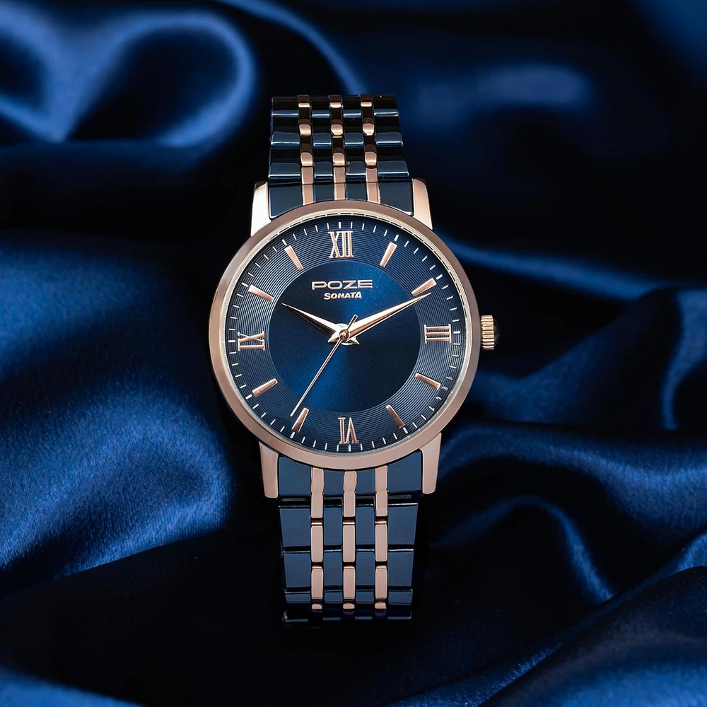 Sonata Poze Analog Quartz Blue Dial Watch for Men - Image 2