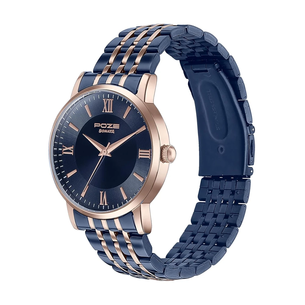 Sonata Poze Analog Quartz Blue Dial Watch for Men - Image 3