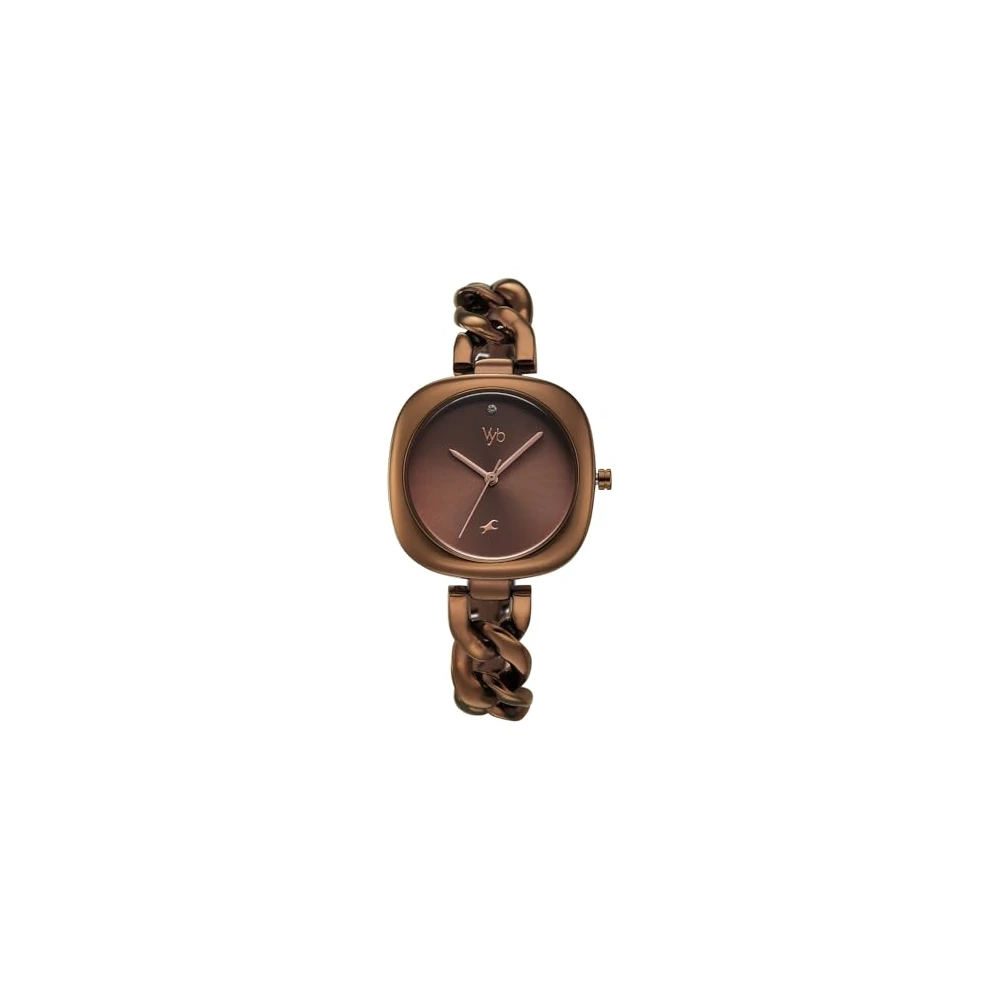 Fastrack Vyb Spotlight Quartz Analog with Coffee Brown Dial Coffee Brown Strap Watch for Women - FV60109QM01W - Image 2