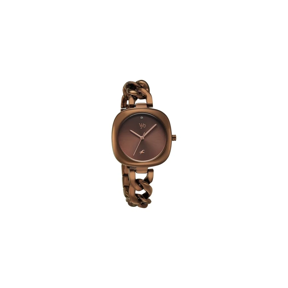 Fastrack Vyb Spotlight Quartz Analog with Coffee Brown Dial Coffee Brown Strap Watch for Women - FV60109QM01W - Image 3