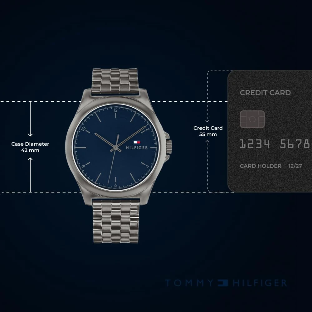Tommy Hilfiger Quartz Navy Dial Stainless Steel Strap Watch for Men - Image 3