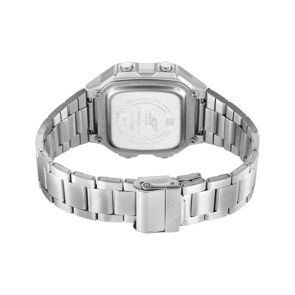 SF Hexa Metal Digital Black Dial Silver Stainless Steel Strap Unisex Watch - NT77134PM01W - Image 3