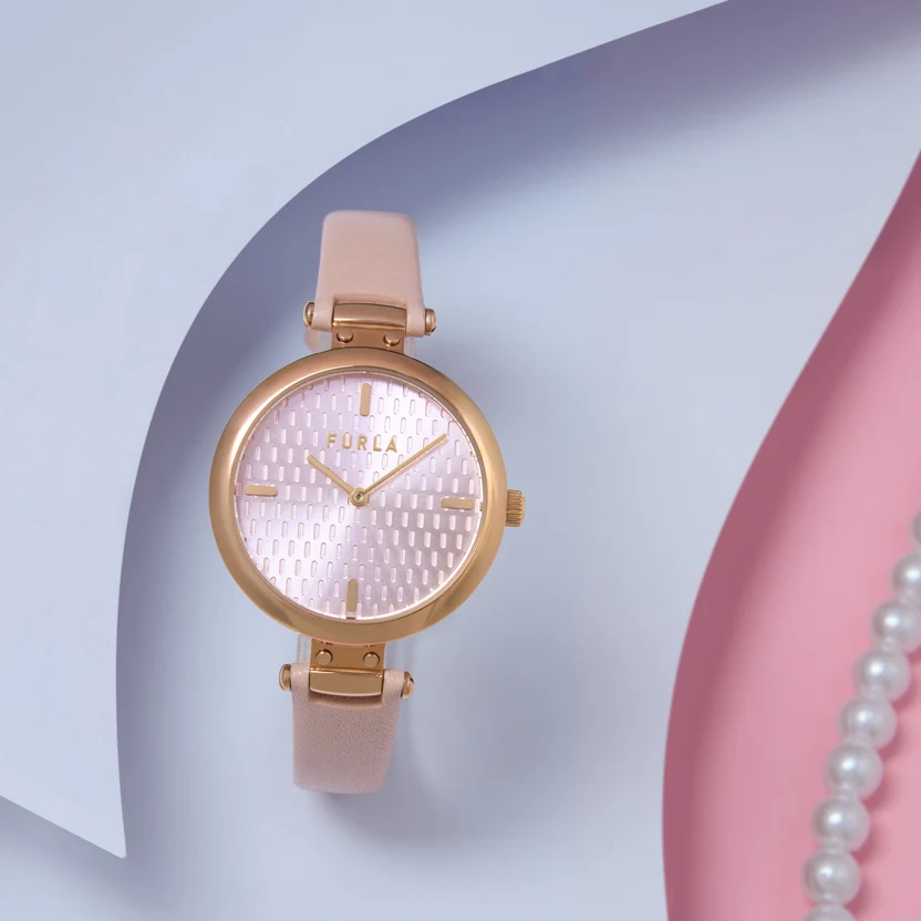 Furla New Pin Women Quartz Pink Dial Analog Leather Watch WW00018004L3 - Image 5