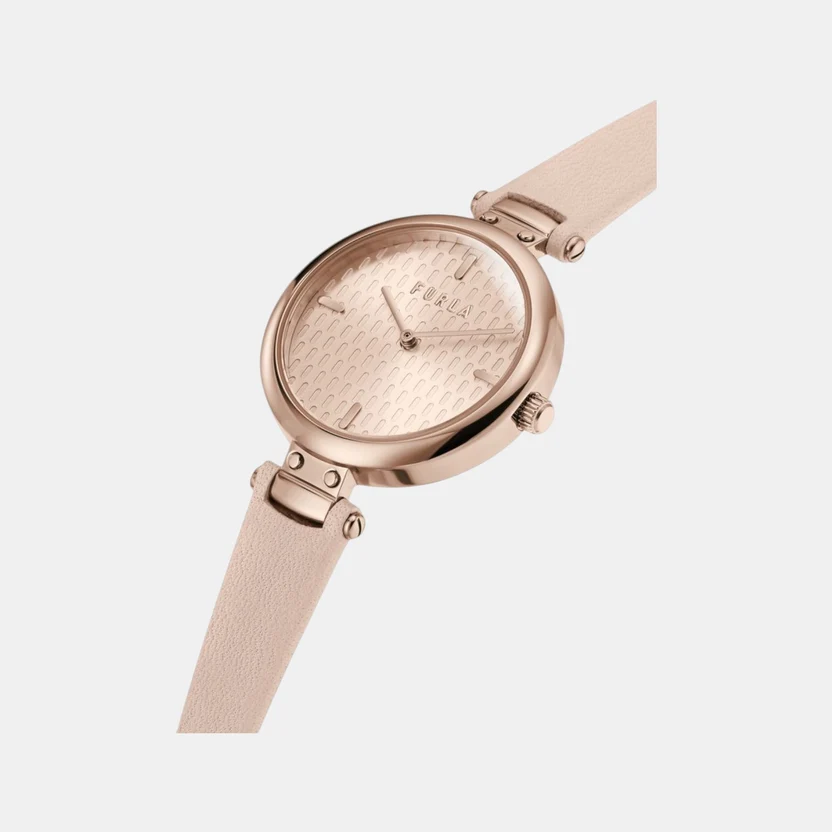 Furla New Pin Women Quartz Pink Dial Analog Leather Watch WW00018004L3 - Image 2