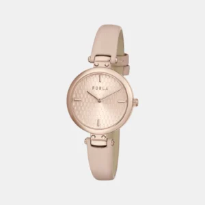 Furla New Pin Women Quartz Pink Dial Analog Leather Watch WW00018004L3