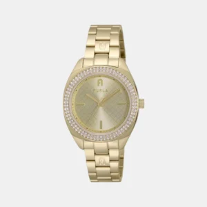 Athleisure Women Quartz Champagne Dial Analog Stainless Steel Watch WW00038003L2